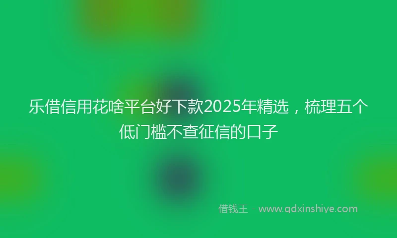 乐借信用花啥平台好下款2025年精选，梳理五个低门槛不查征信的口子