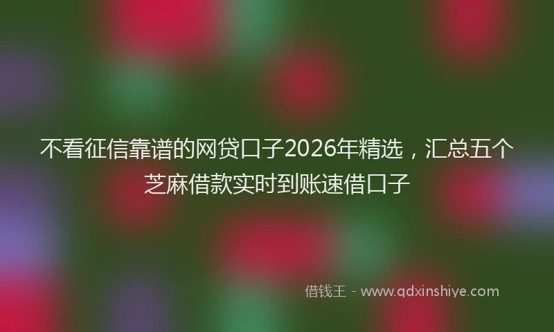 不看征信靠谱的网贷口子2026年精选，汇总五个芝麻借款实时到账速借口子