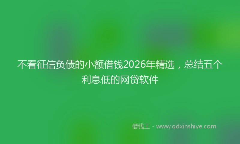 不看征信负债的小额借钱2026年精选,总结五个利息低的网贷软件