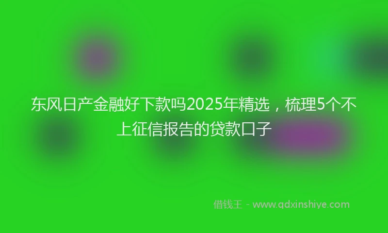 东风日产金融好下款吗2025年精选，梳理5个不上征信报告的贷款口子