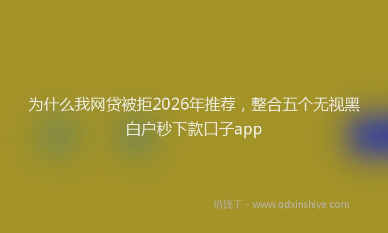 为什么我网贷被拒2026年推荐，整合五个无视黑白户秒下款口子app