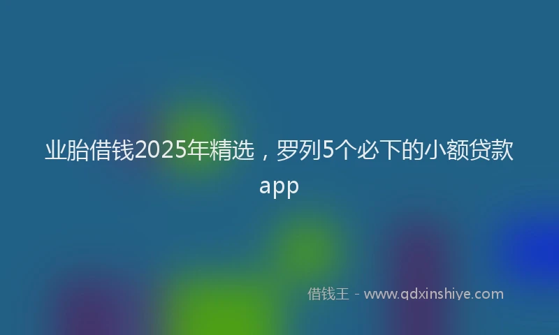 业胎借钱2025年精选，罗列5个必下的小额贷款app