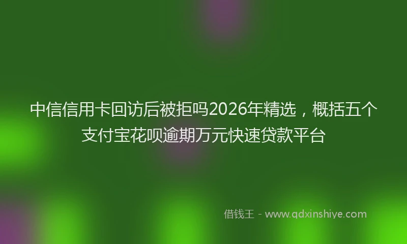 中信信用卡回访后被拒吗2026年精选，概括五个支付宝花呗逾期万元快速贷款平台