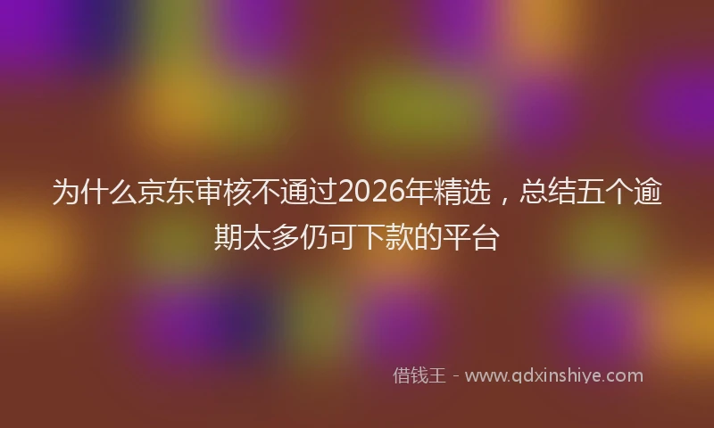 为什么京东审核不通过2026年精选，总结五个逾期太多仍可下款的平台
