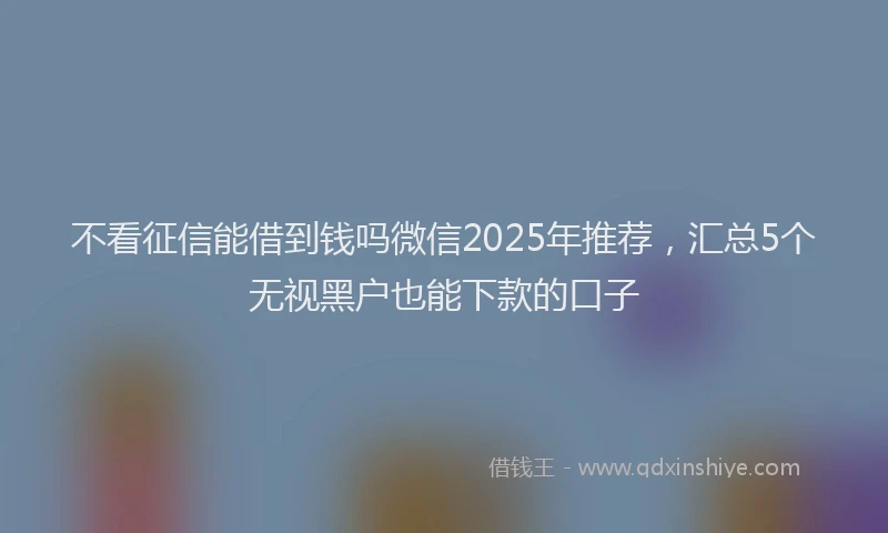 不看征信能借到钱吗微信2025年推荐，汇总5个无视黑户也能下款的口子