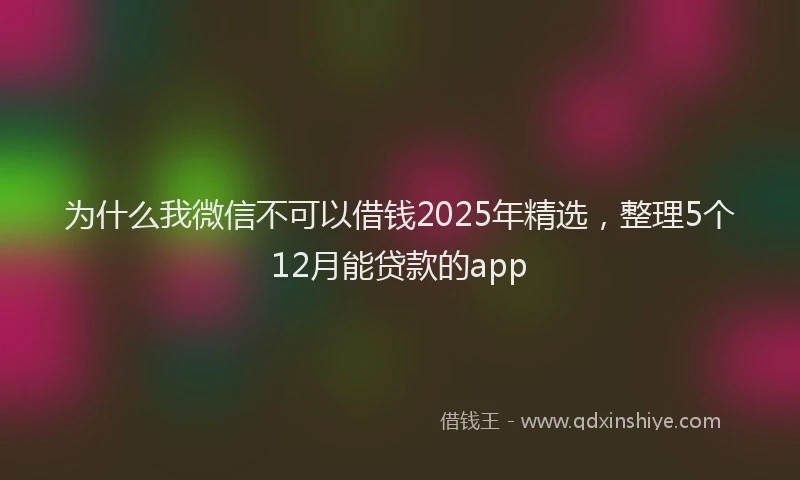 为什么我微信不可以借钱2025年精选，整理5个12月能贷款的app
