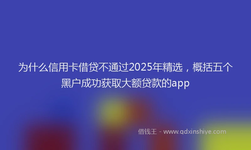 为什么信用卡借贷不通过2025年精选，概括五个黑户成功获取大额贷款的app