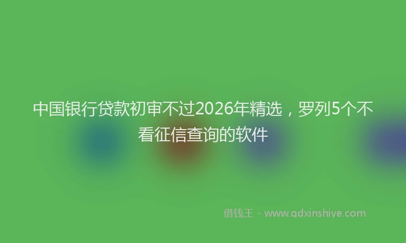 中国银行贷款初审不过2026年精选，罗列5个不看征信查询的软件