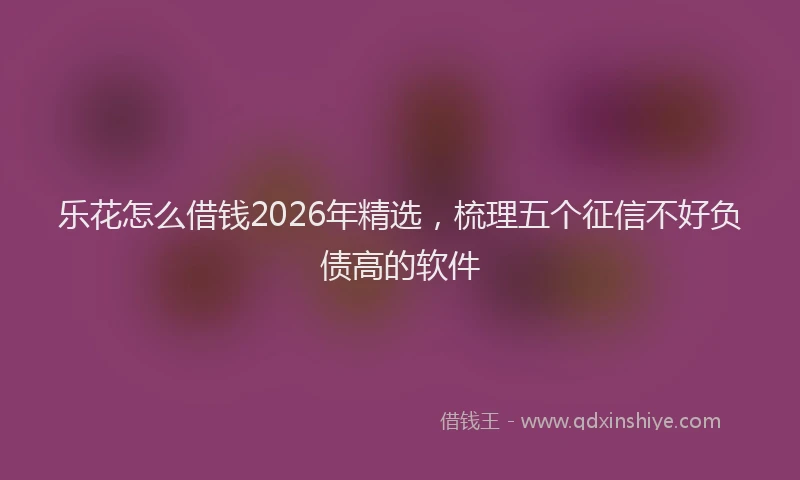乐花怎么借钱2026年精选，梳理五个征信不好负债高的软件