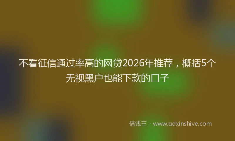 不看征信通过率高的网贷2026年推荐，概括5个无视黑户也能下款的口子