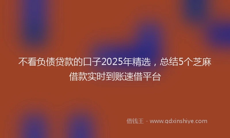 不看负债贷款的口子2025年精选，总结5个芝麻借款实时到账速借平台