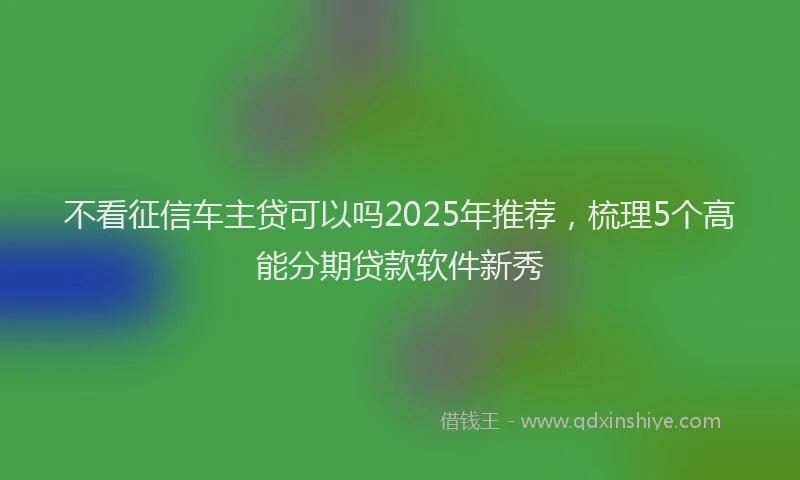 不看征信车主贷可以吗2025年推荐，梳理5个高能分期贷款软件新秀