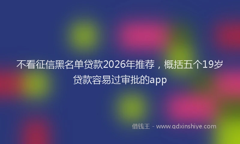不看征信黑名单贷款2026年推荐，概括五个19岁贷款容易过审批的app