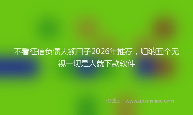 不看征信负债大额口子2026年推荐，归纳五个无视一切是人就下款软件