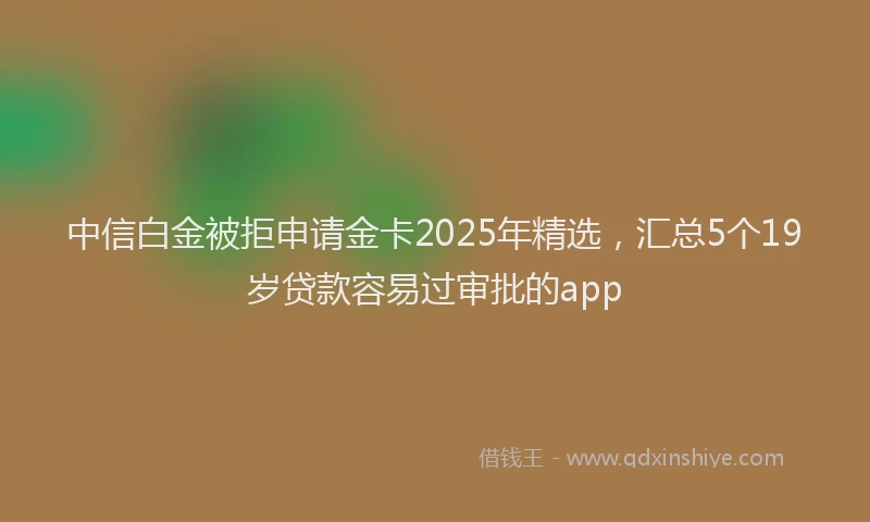 中信白金被拒申请金卡2025年精选,汇总5个19岁贷款容易过审批的app