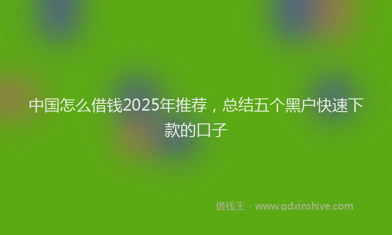 中国怎么借钱2025年推荐,总结五个黑户快速下款的口子