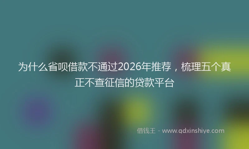 为什么省呗借款不通过2026年推荐，梳理五个真正不查征信的贷款平台