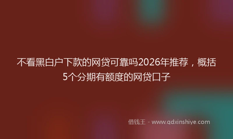 不看黑白户下款的网贷可靠吗2026年推荐，概括5个分期有额度的网贷口子