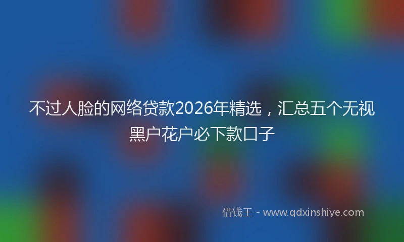 不过人脸的网络贷款2026年精选，汇总五个无视黑户花户必下款口子