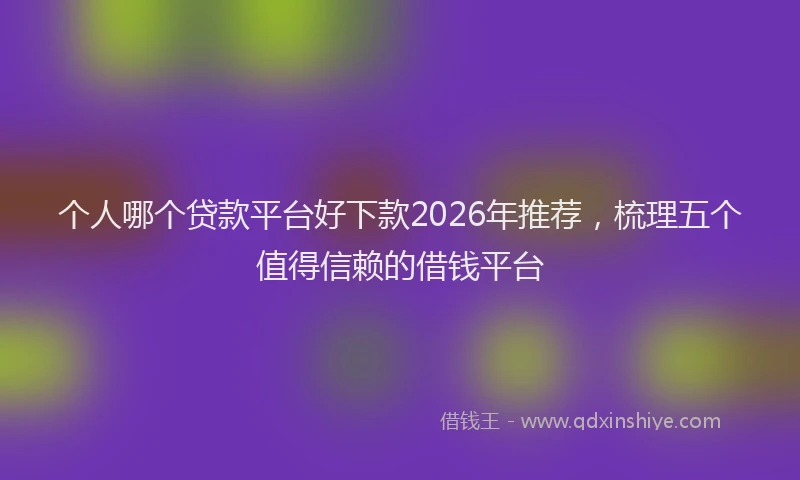 个人哪个贷款平台好下款2026年推荐，梳理五个值得信赖的借钱平台