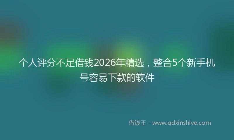 个人评分不足借钱2026年精选，整合5个新手机号容易下款的软件