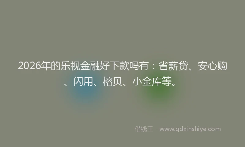 2026年的乐视金融好下款吗有：省薪贷、安心购、闪用、榕贝、小金库等。