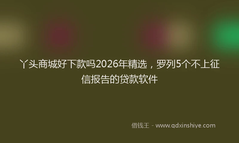 丫头商城好下款吗2026年精选，罗列5个不上征信报告的贷款软件