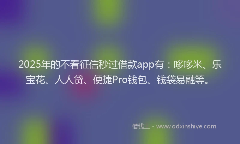 2025年的不看征信秒过借款app有：哆哆米、乐宝花、人人贷、便捷Pro钱包、钱袋易融等。