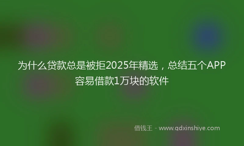 为什么贷款总是被拒2025年精选，总结五个APP容易借款1万块的软件
