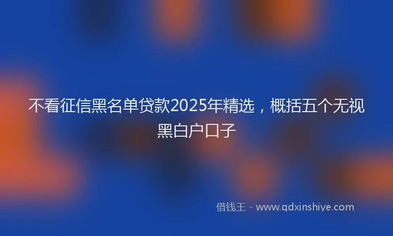 不看征信黑名单贷款2025年精选，概括五个无视黑白户口子