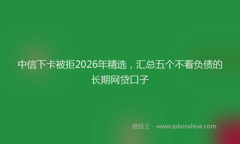 中信下卡被拒2026年精选，汇总五个不看负债的长期网贷口子
