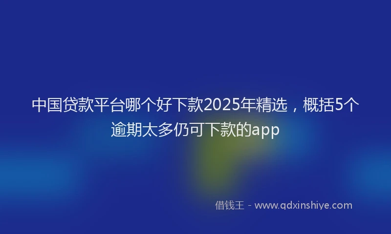 中国贷款平台哪个好下款2025年精选，概括5个逾期太多仍可下款的app