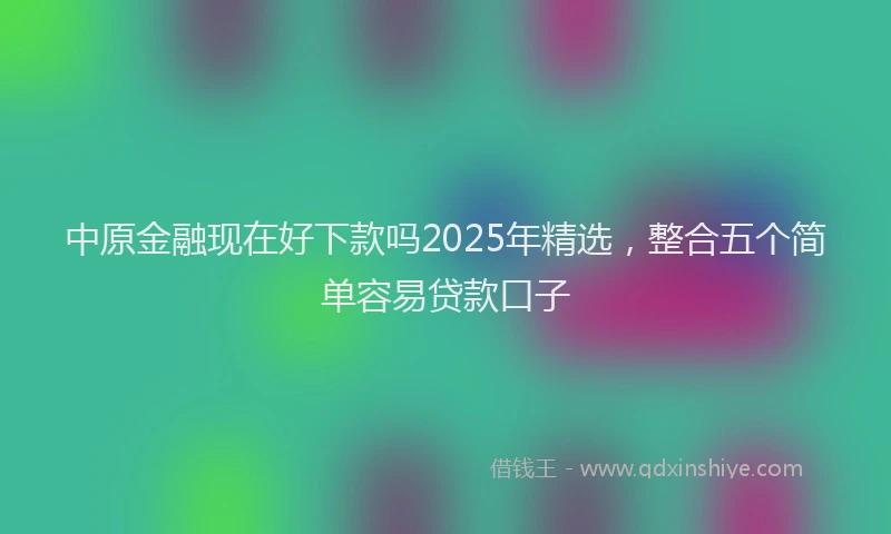 中原金融现在好下款吗2025年精选,整合五个简单容易贷款口子