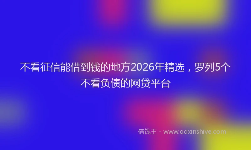 不看征信能借到钱的地方2026年精选，罗列5个不看负债的网贷平台