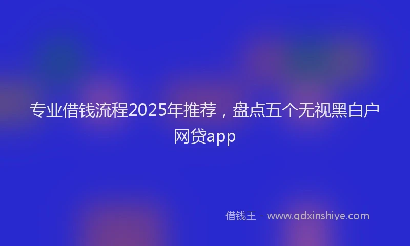 专业借钱流程2025年推荐，盘点五个无视黑白户网贷app