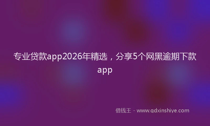 专业贷款app2026年精选,分享5个网黑逾期下款app