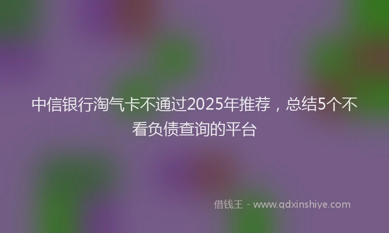 中信银行淘气卡不通过2025年推荐，总结5个不看负债查询的平台