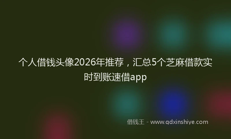 个人借钱头像2026年推荐，汇总5个芝麻借款实时到账速借app