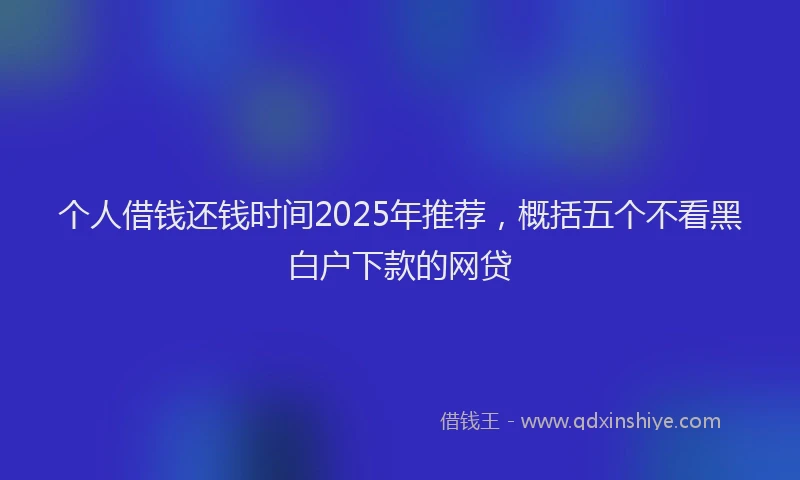 个人借钱还钱时间2025年推荐，概括五个不看黑白户下款的网贷