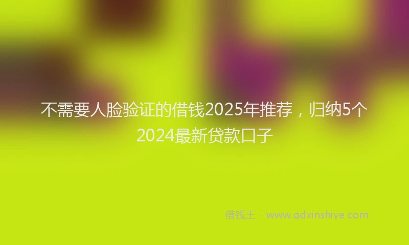 不需要人脸验证的借钱2025年推荐,归纳5个2024最新贷款口子