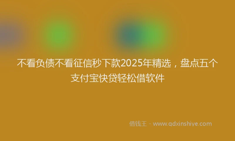 不看负债不看征信秒下款2025年精选，盘点五个支付宝快贷轻松借软件