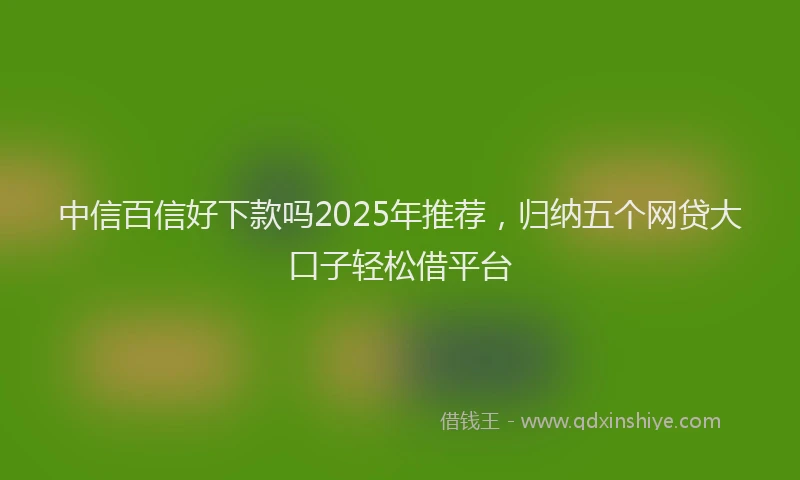 中信百信好下款吗2025年推荐，归纳五个网贷大口子轻松借平台
