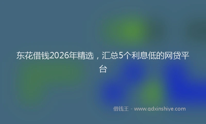 东花借钱2026年精选,汇总5个利息低的网贷平台