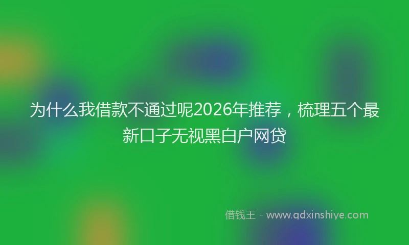 为什么我借款不通过呢2026年推荐,梳理五个最新口子无视黑白户网贷