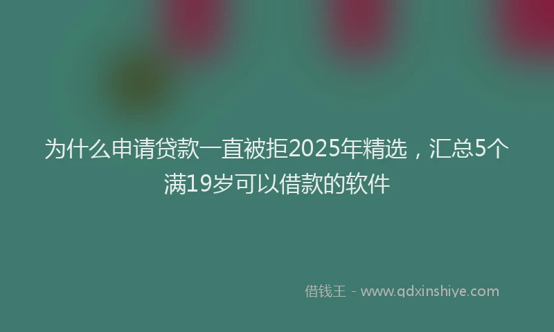 为什么申请贷款一直被拒2025年精选，汇总5个满19岁可以借款的软件