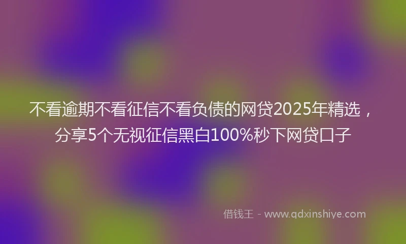 不看逾期不看征信不看负债的网贷2025年精选，分享5个无视征信黑白100%秒下网贷口子