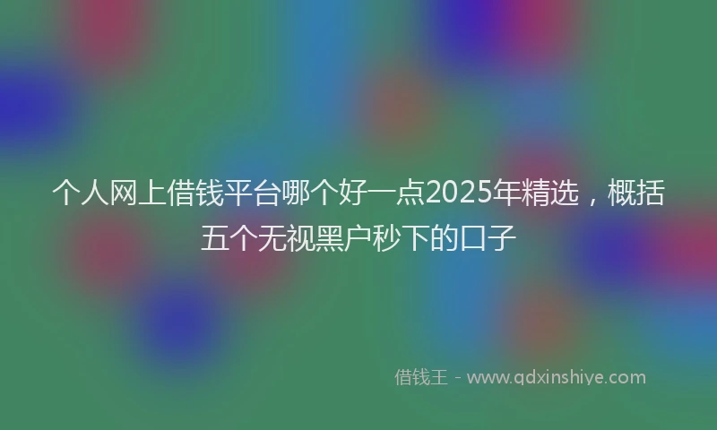 个人网上借钱平台哪个好一点2025年精选，概括五个无视黑户秒下的口子