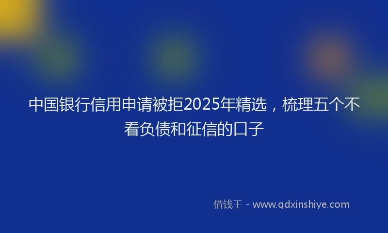 中国银行信用申请被拒2025年精选，梳理五个不看负债和征信的口子