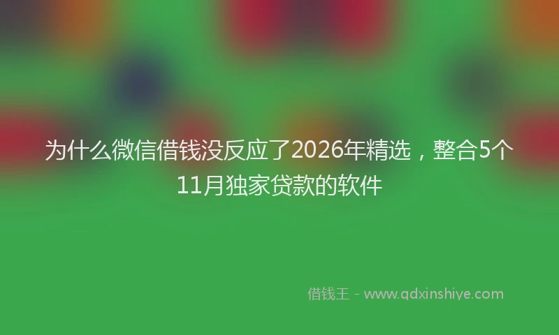 为什么微信借钱没反应了2026年精选，整合5个11月独家贷款的软件