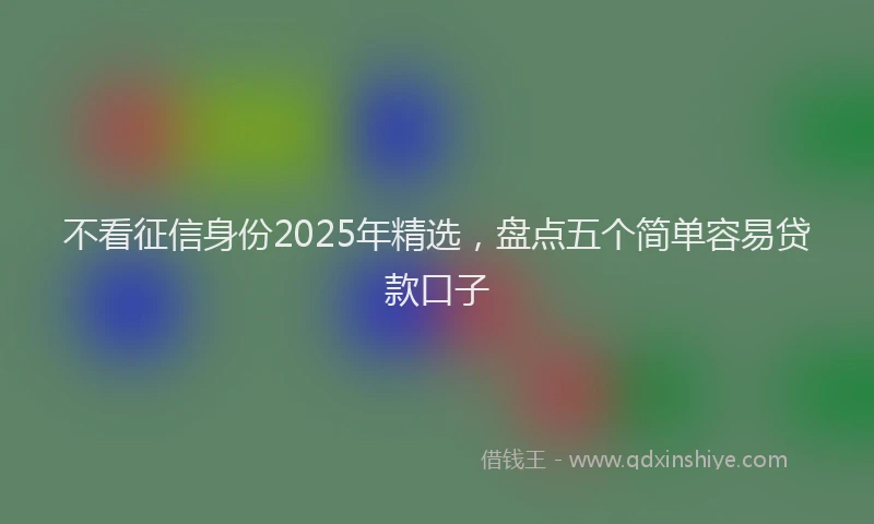不看征信身份2025年精选，盘点五个简单容易贷款口子